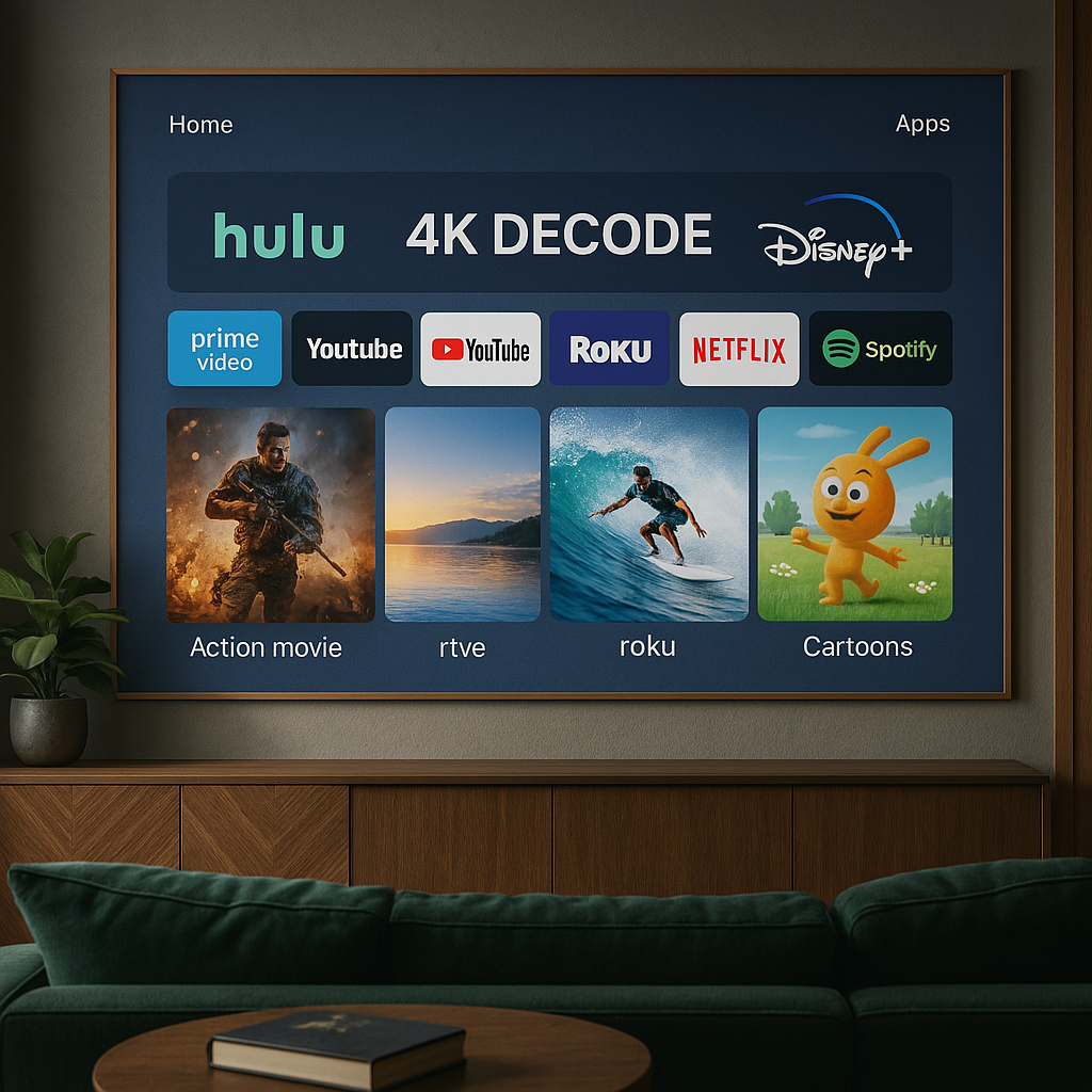 HD Smart Projector with Remote Control – 4K Decode & Wi-Fi Streaming